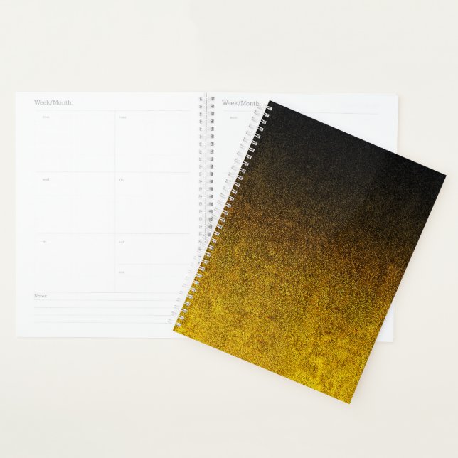 Falln Yellow & Black Glitter Gradient Planner (Display)