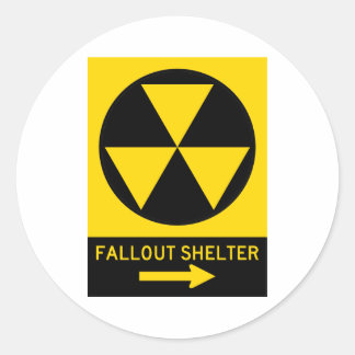 Fallout Shelter Guide Highway Sign Classic Round Sticker