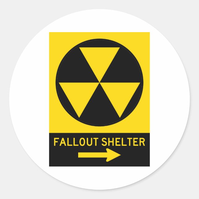 Fallout Shelter Guide Highway Sign Classic Round Sticker (Front)