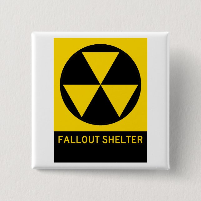 Fallout Shelter Highway Sign 2 Inch Square Button (Front)