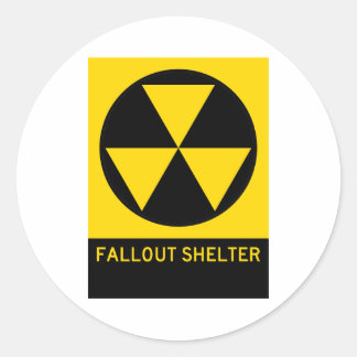 Fallout Shelter Highway Sign Classic Round Sticker
