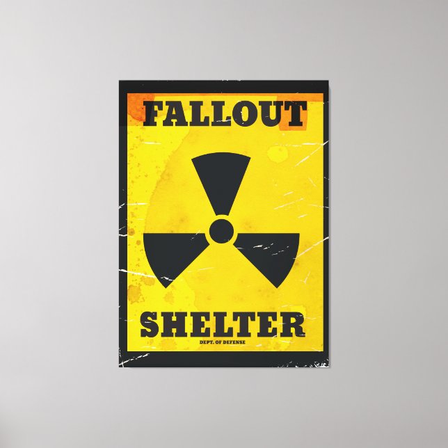 Fallout Shelter vintage warning poster Canvas Print (Front)