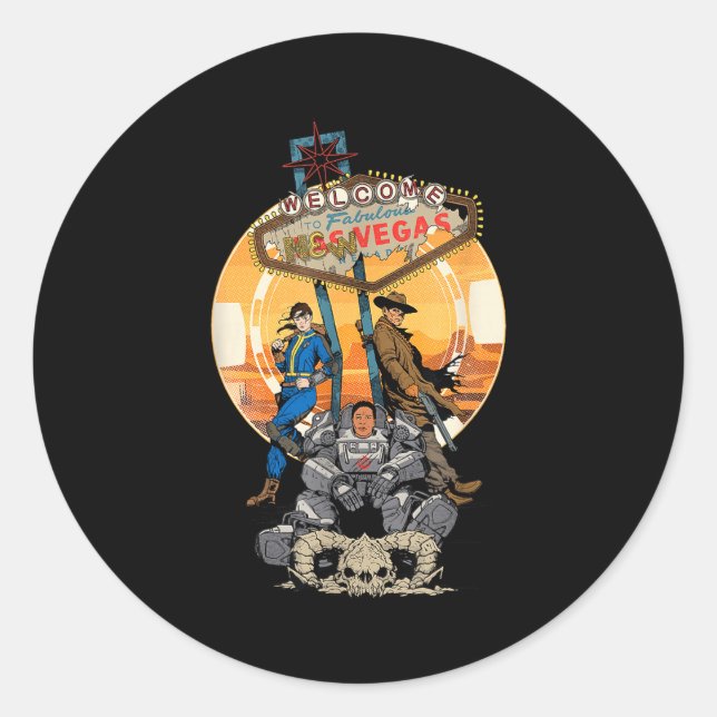 Fallout - Welcome To Fabulous New Vegas  Classic Round Sticker (Front)