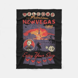 Fallout Welcome To Fabulous New Vegas Vintage Vide Fleece Blanket