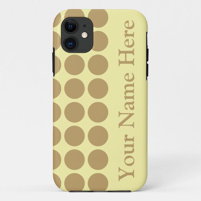 Fallow Cream Neutral Dots with name Case-Mate iPhone Case (Back)