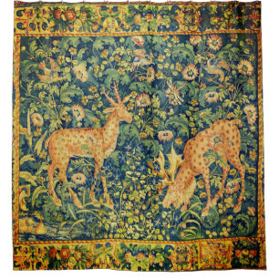 FALLOW DEER PAIR,GOTHIC FANTASY FLOWERS,Green