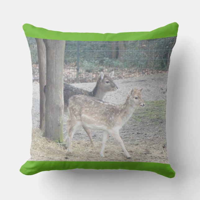 Fallow Deer Throw Pillow (Front)