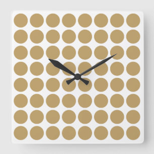 Fallow Neutral Dots Square Wall Clock
