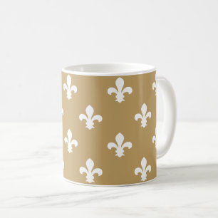 Fallow Neutral Fleur de Lys Coffee Mug