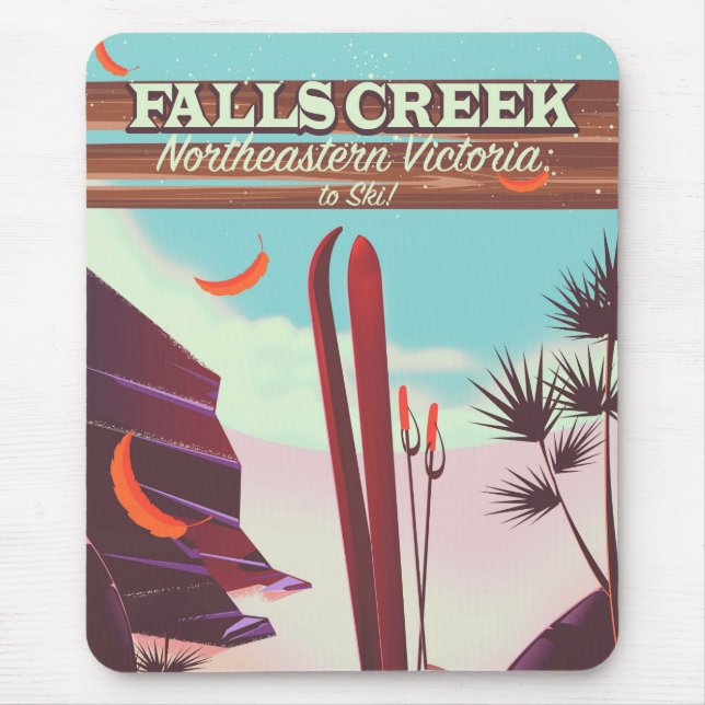 Falls Creek, Northeastern Australia Ski poster, Mouse Pad (Front)