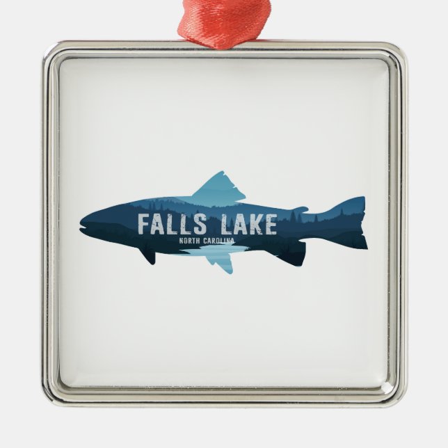 Falls Lake North Carolina Fish Metal Ornament (Front)