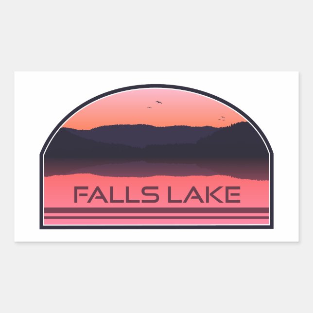 Falls Lake North Carolina Red Sunrise Sticker (Front)