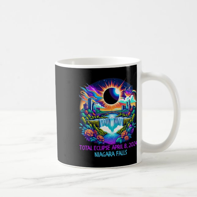 Falls New York Ny Total Solar Eclipse April 8  Coffee Mug (Right)