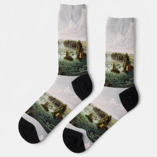 Falls of Saint Anthony by Henry Lewis Socks