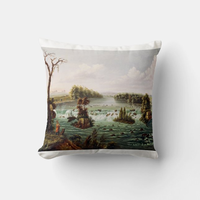 Falls of Saint Anthony by Henry Lewis Throw Pillow (Front)