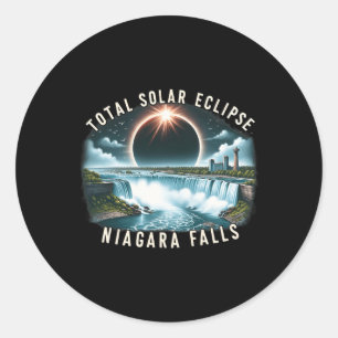 Falls Solar Eclipse Total Solar Eclipse April 8 20 Classic Round Sticker