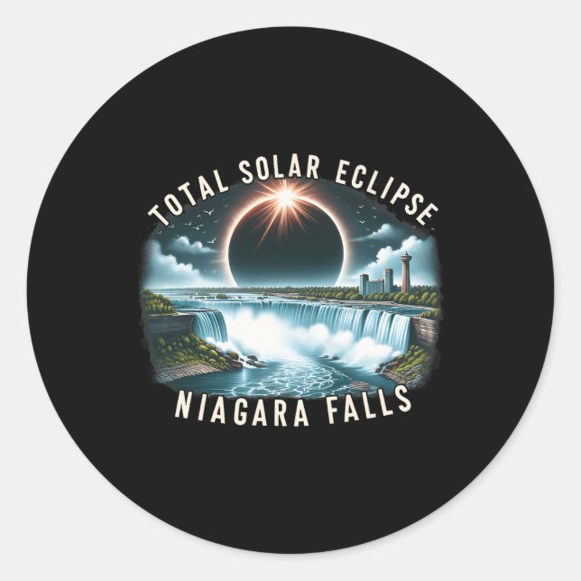 Falls Solar Eclipse Total Solar Eclipse April 8 20 Classic Round Sticker (Front)
