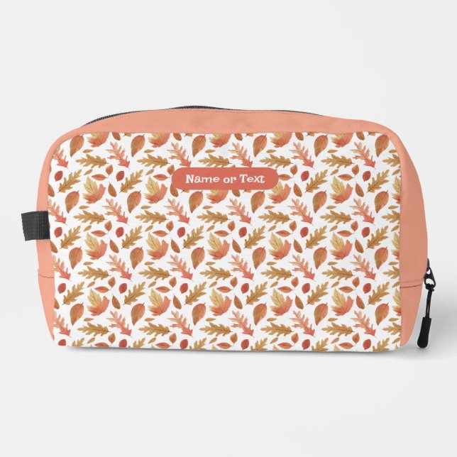 Falls to Nature Autumn Leaves Earthy Sweet Pastel Dopp Kit (Front)