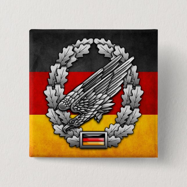 Fallschirmjägertruppe Barettabzeichen 2 Inch Square Button (Front)