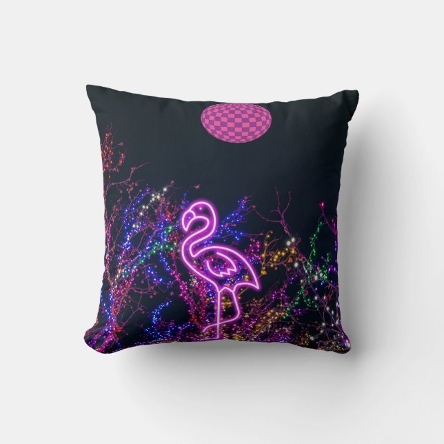 Falmingo at the dance party. throw pillow (Front)
