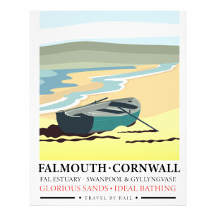 Falmouth Cornwall travel poster