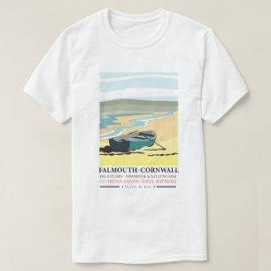 Falmouth Cornwall travel poster T-Shirt