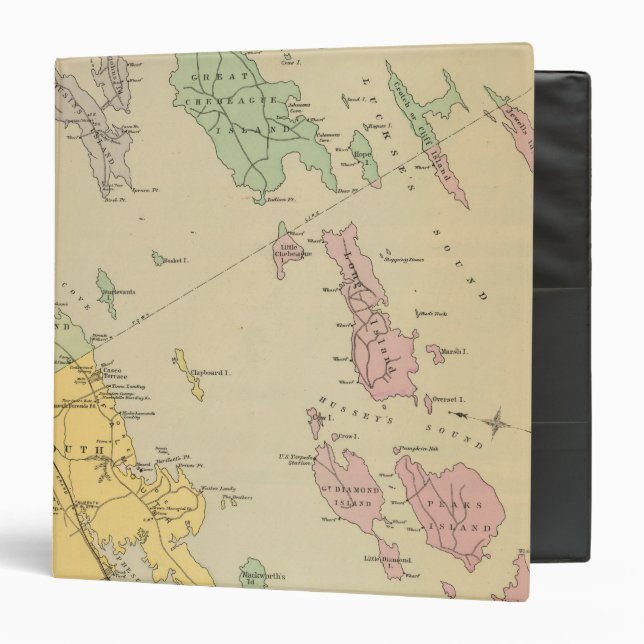 Falmouth Foreside, adjacent islands, Casco Bay Binder (Front/Inside)