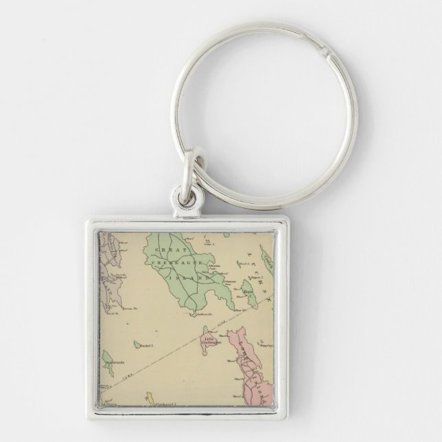 Falmouth Foreside, adjacent islands, Casco Bay Keychain (Front)