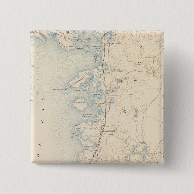 Falmouth, Massachusetts 2 Inch Square Button (Front)