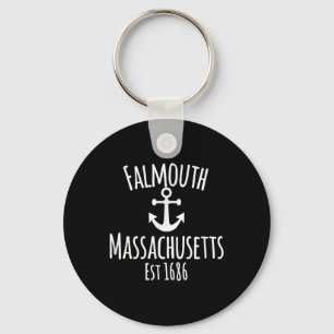 Falmouth Nautical Sailing Coastal Boating Rustic A Keychain