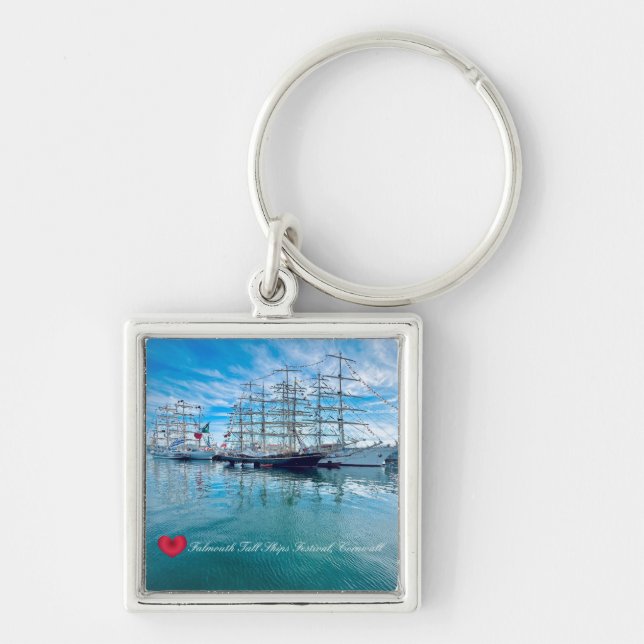 FALMOUTH TALL SHIPS FESTIVAL Cornwall Photo Keychain (Front)