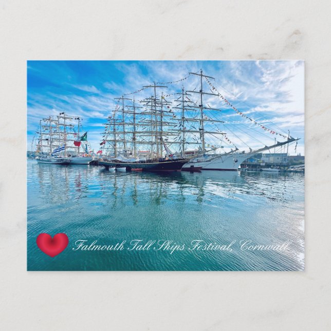 FALMOUTH TALL SHIPS FESTIVAL Cornwall Photo Postcard (Front)