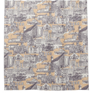 Falmouth toile mulberry sand