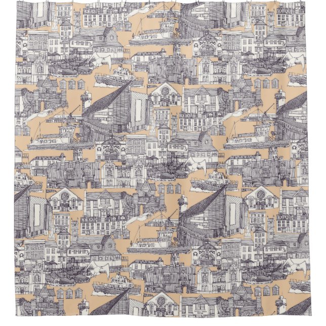 Falmouth toile mulberry sand (Front)
