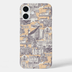 Falmouth toile mulberry sand iPhone 16 plus case