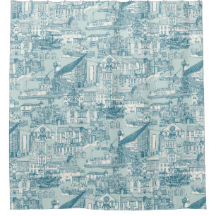 Falmouth toile peacock sea glass