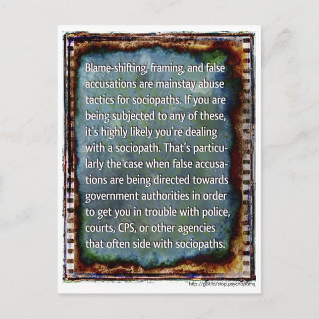 False Accusations postcard (Front)