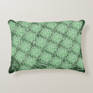 False ceramic, simulated grass and wall parts accent pillow