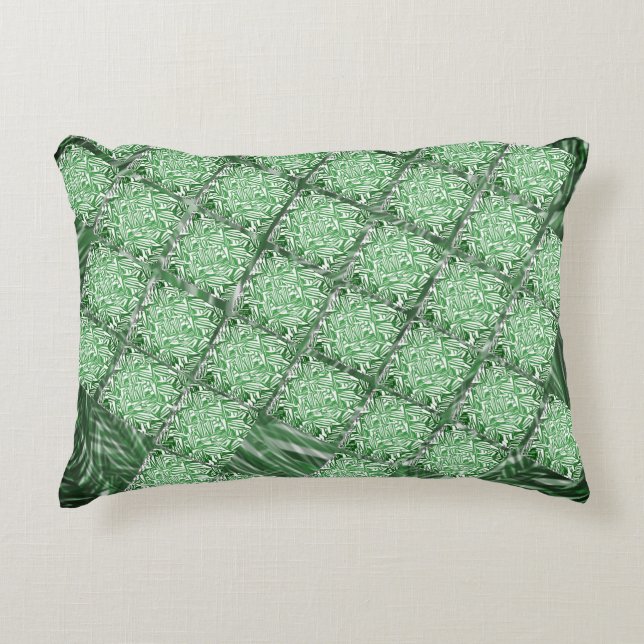 False ceramic, simulated grass and wall parts accent pillow (Front)