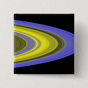 False-colour image of Saturn's rings 2 Inch Square Button