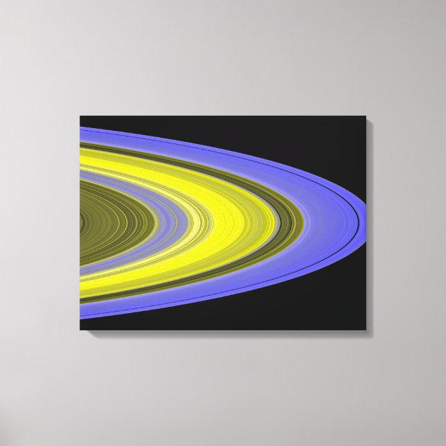 False-colour image of Saturn's rings Canvas Print (Front)