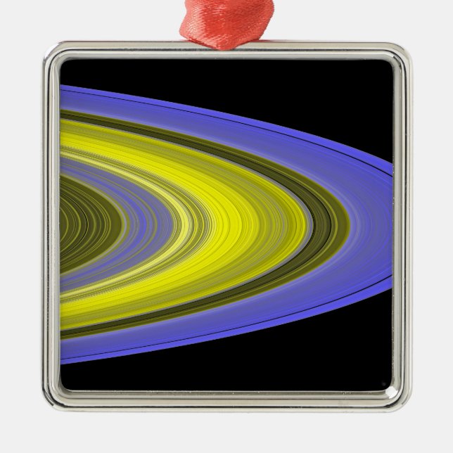 False-colour image of Saturn's rings Metal Ornament (Front)