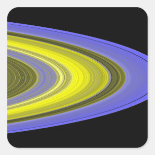 False-colour image of Saturn's rings Square Sticker