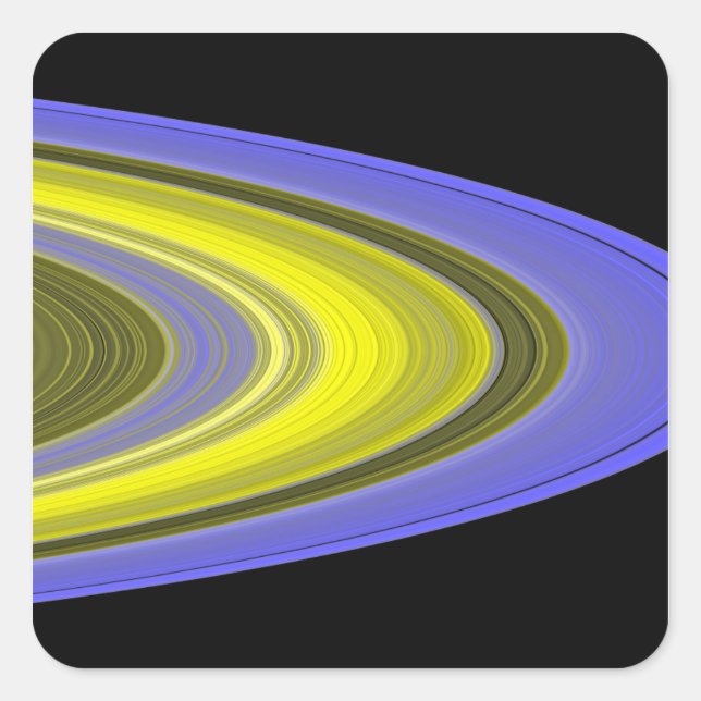 False-colour image of Saturn's rings Square Sticker (Front)