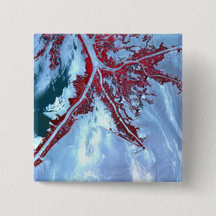 False colour satellite 2 inch square button
