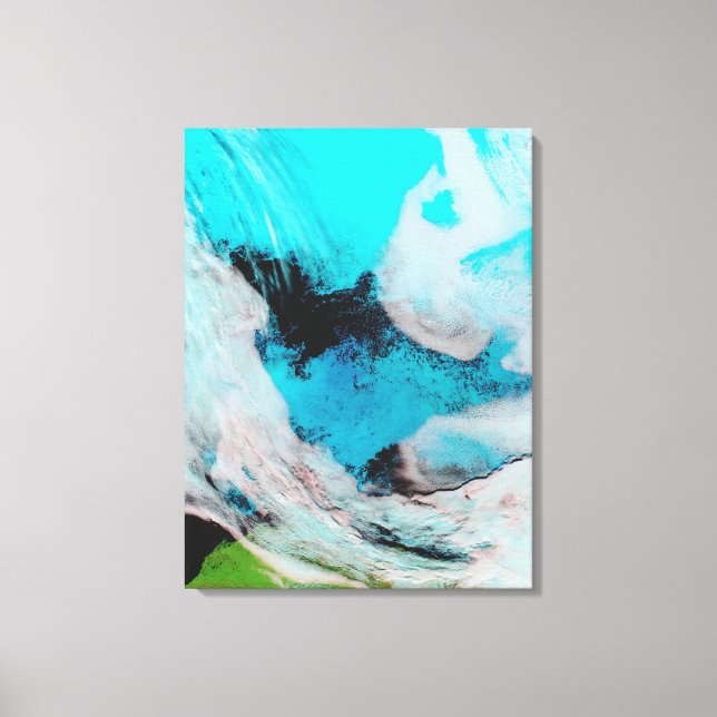 False colour view of Polynya (open water) Canvas Print (Front)