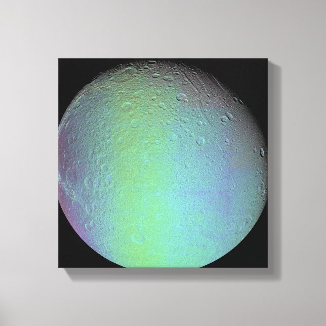 False colour view of Saturn's moon Dione Canvas Print (Front)