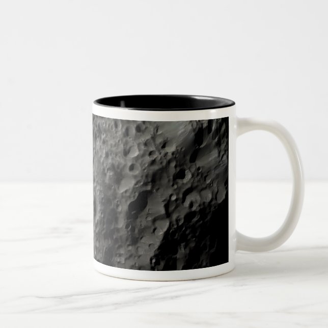 False-colour view of Saturn's moon Hyperion Two-Tone Coffee Mug (Right)