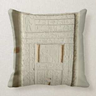 False door of Sheshi, c.2300-2200 BC (painted lime Throw Pillow