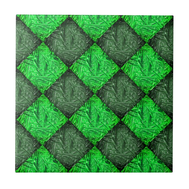 False green chess grass or coconut leaves tile (Front)